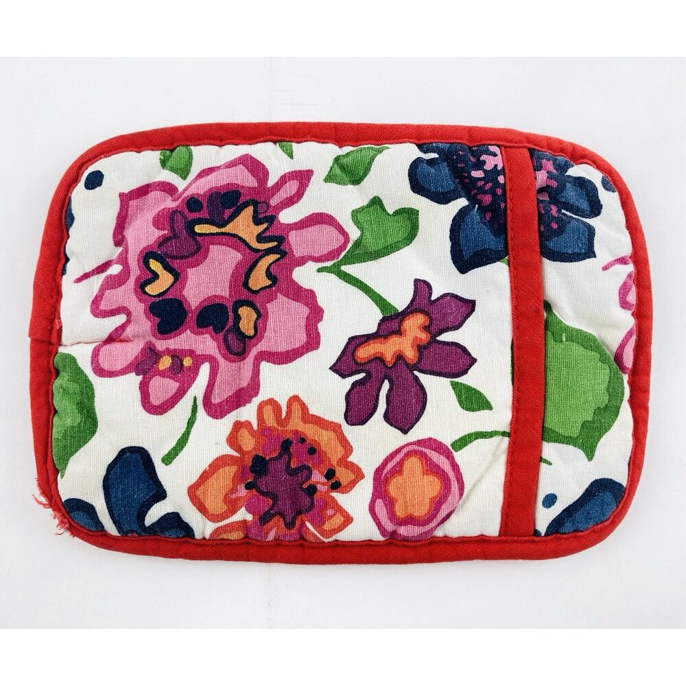 Kate Spade New York Festive Floral Pot Holder 100% Cotton Pink Rubber Textured